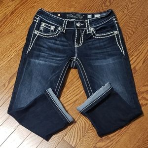 Miss Me Dark Wash Capris 26